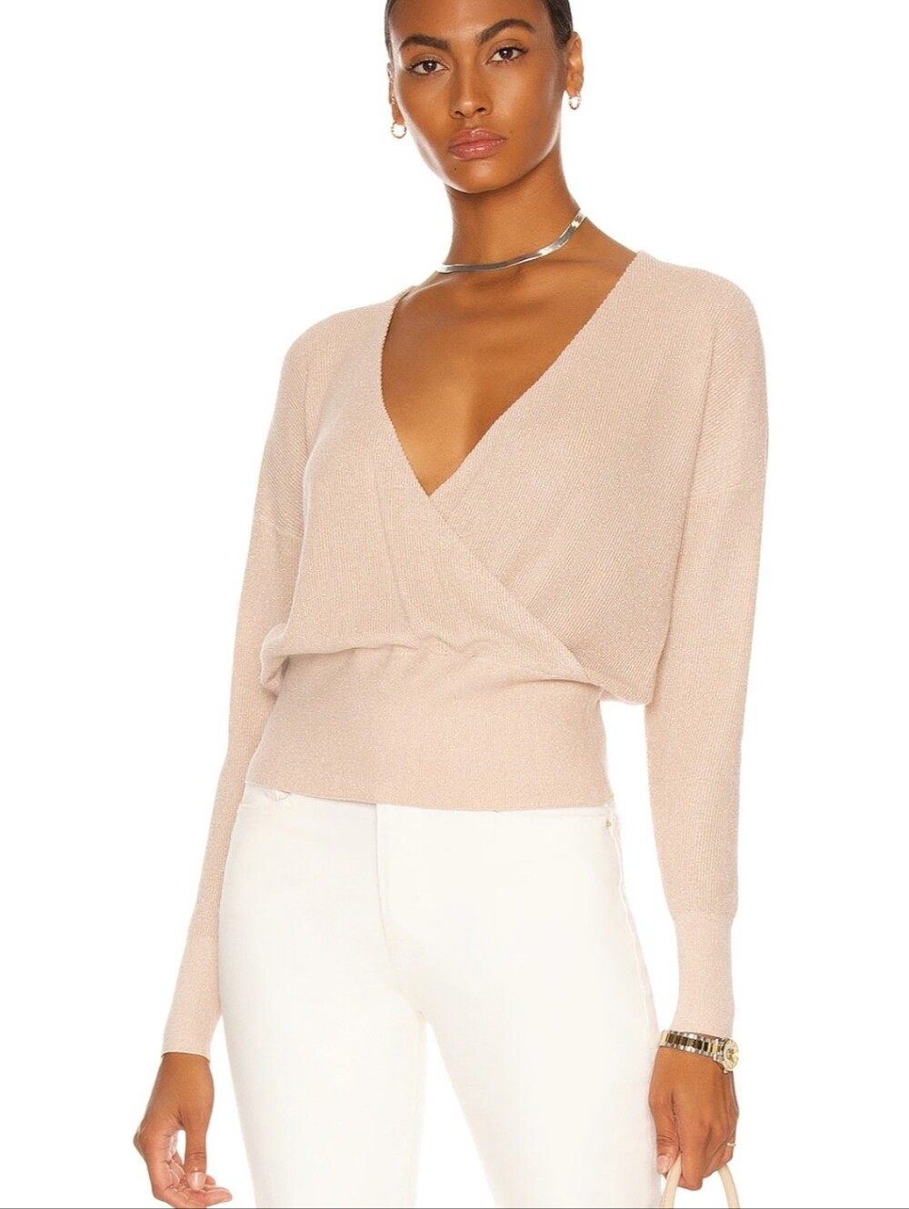 NEW L'AGENCE Blair Crossover Pullover Sweater